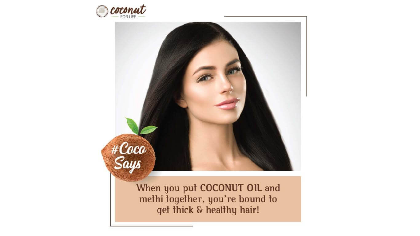 When you put COCONUT OIL and methi together, you're bound to get thick & healthy hair!