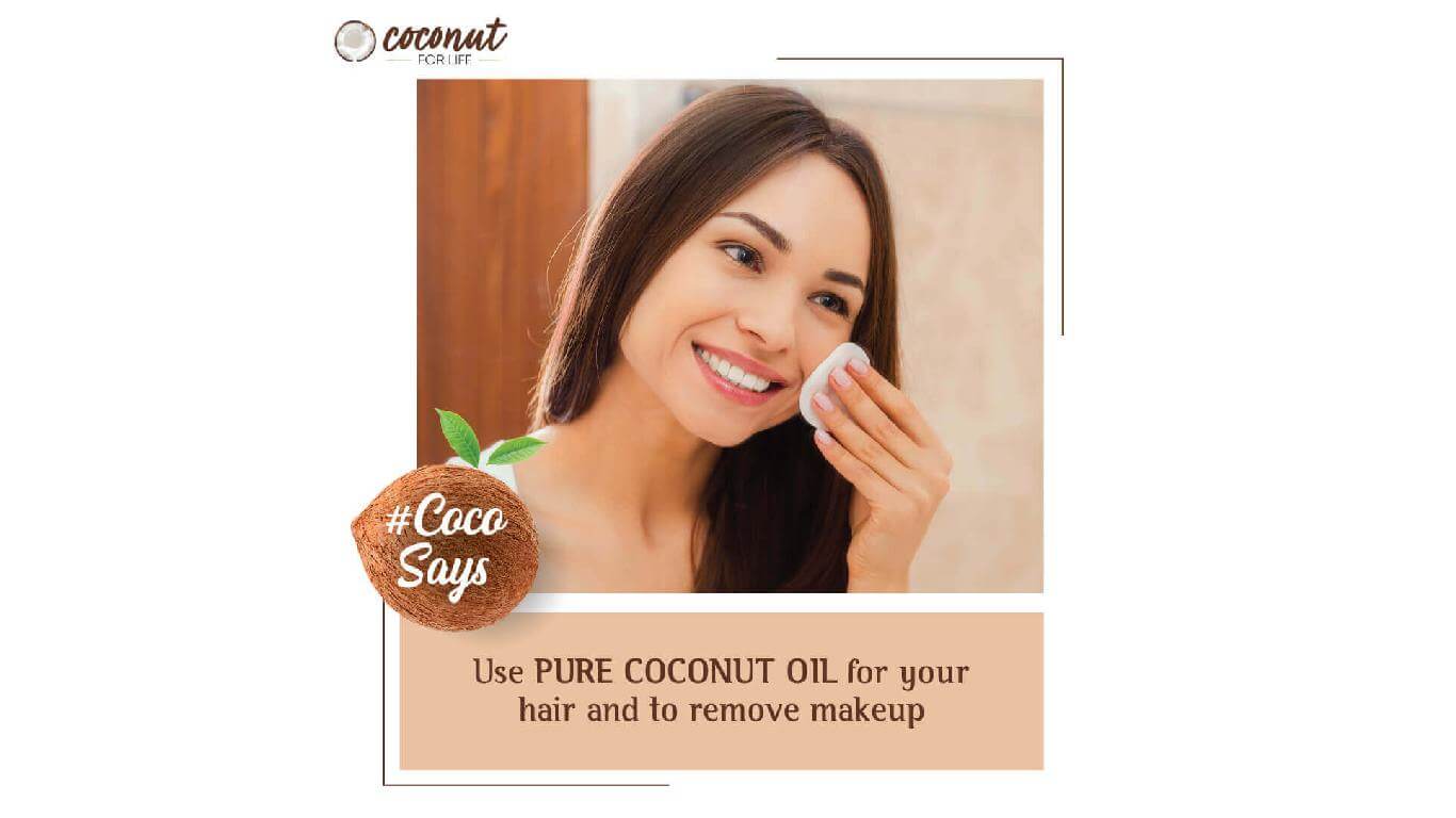 Use PURE COCONUT OIL for your hair and to remove makeup