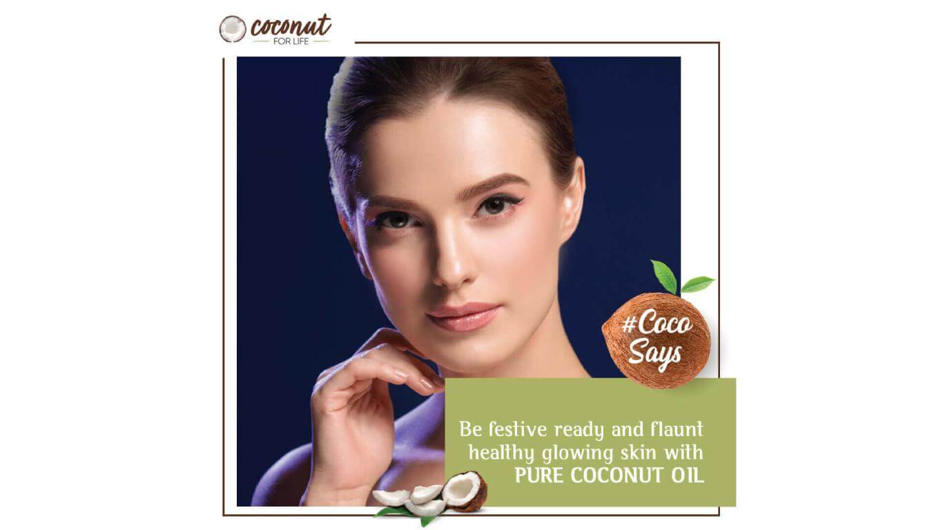 Be festive ready and flaunt healthy glowing skin with PURE COCONUT OIL